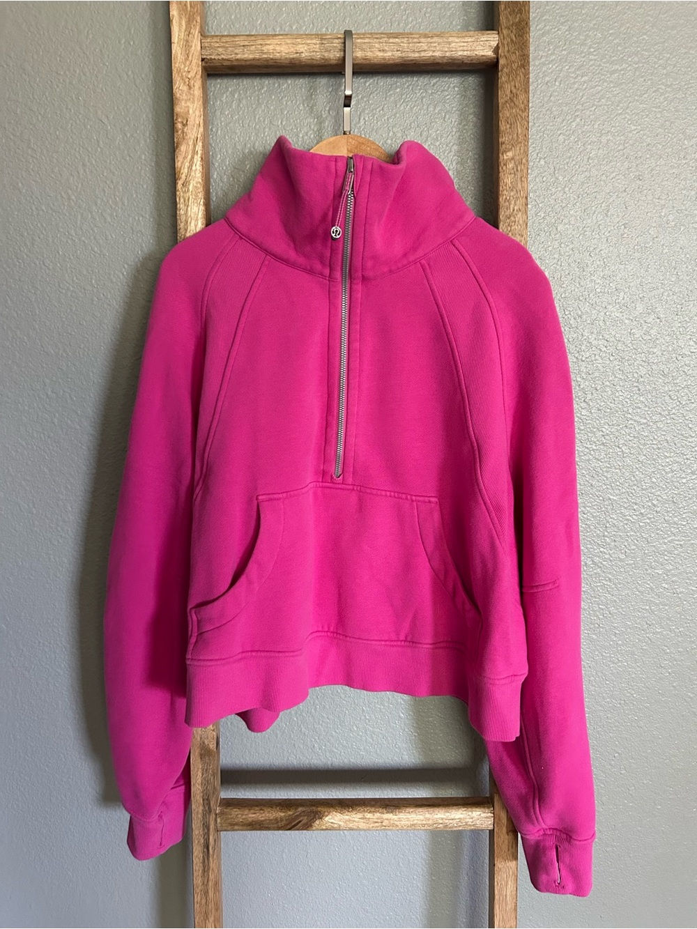Lululemon Half Zip Funnel Neck Scuba in Sonic Pink